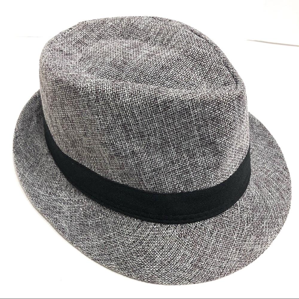 Westend Fedora Hat. Grey and Mixed White